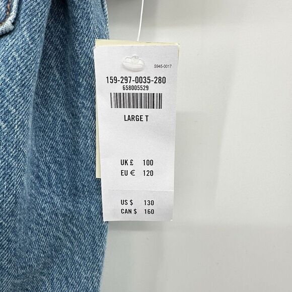 Abercrombie Fitch 90s Relaxed Denim Jumpsuit Size Large Tall LT Straight Leg New - Picture 14 of 16